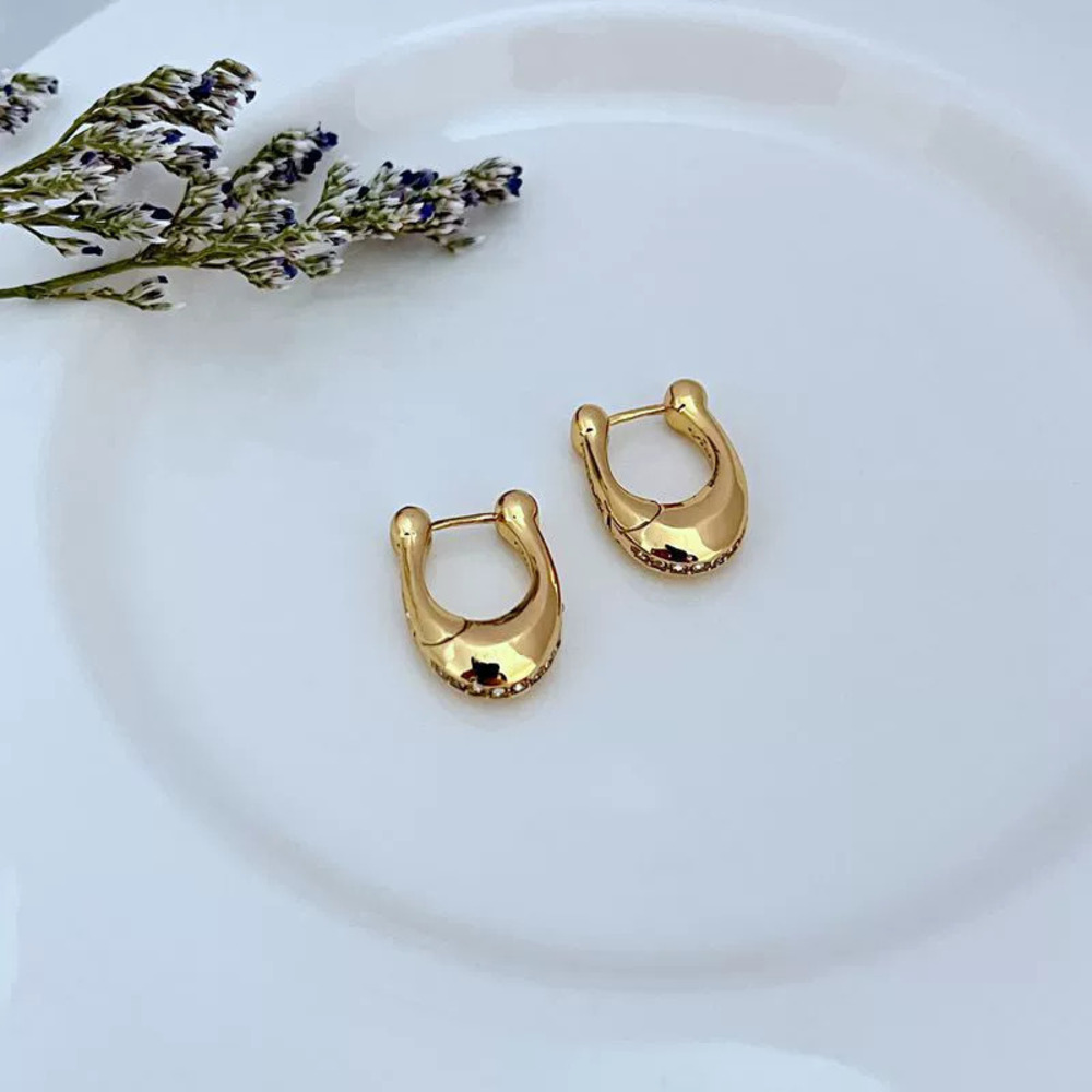 Coach Petite Rhinestone Initial Earrings - Picture 2 of 6